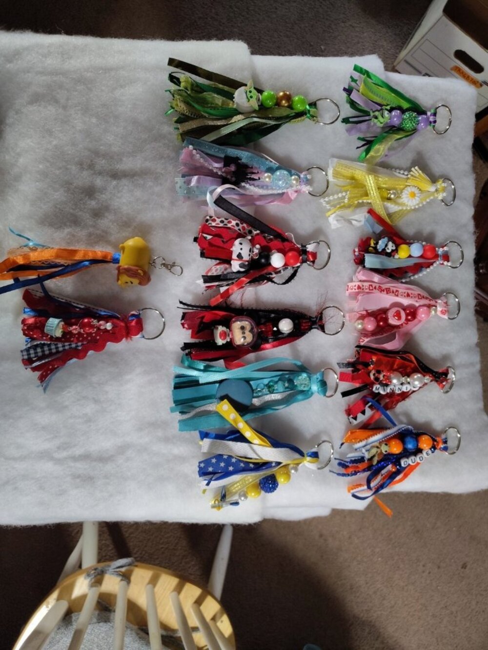 Enchanting Artisan Handmade Ribbon Tassel For Bags/Keychain/With Charm